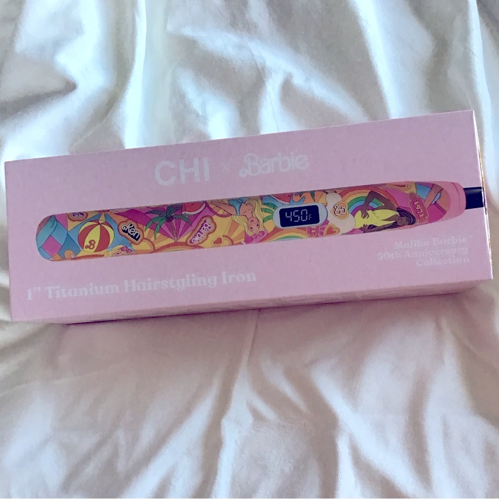 Chi Barbie Limited Edition 1” Titanium Hair Hairstyling Iron New In Box